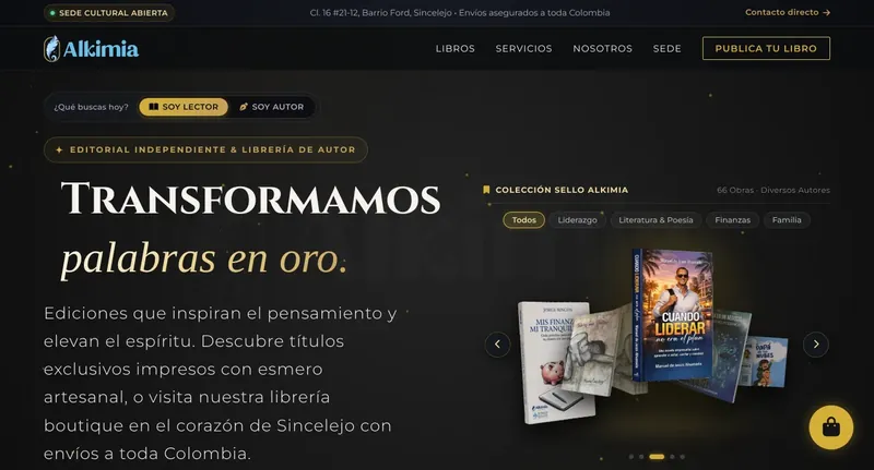 Sitio de Alkimia Ediciones: librería y editorial en Sincelejo con tienda en línea