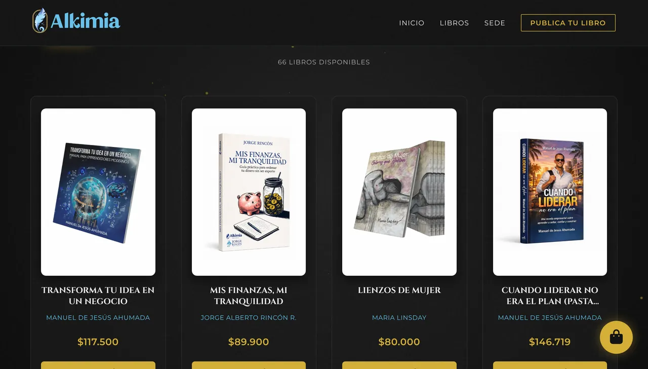 Catálogo de libros de Alkimia Ediciones con precios y carrito de compra