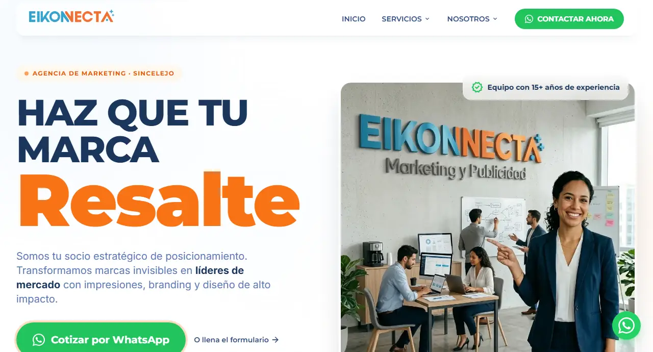 Sitio de Eikonecta: agencia de publicidad y marketing en Sincelejo
