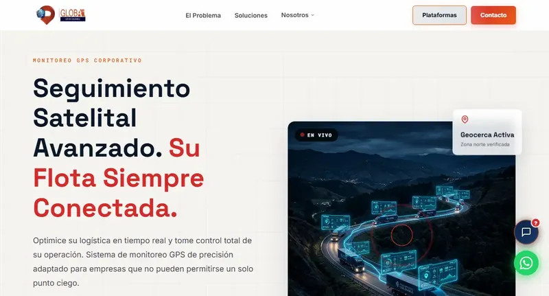 Sitio de Global 24 GPS: monitoreo satelital y control de flotas en Colombia