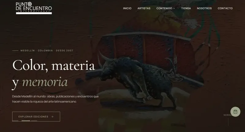 Sitio de Punto de Encuentro: plataforma de arte y cultura desde Medellín