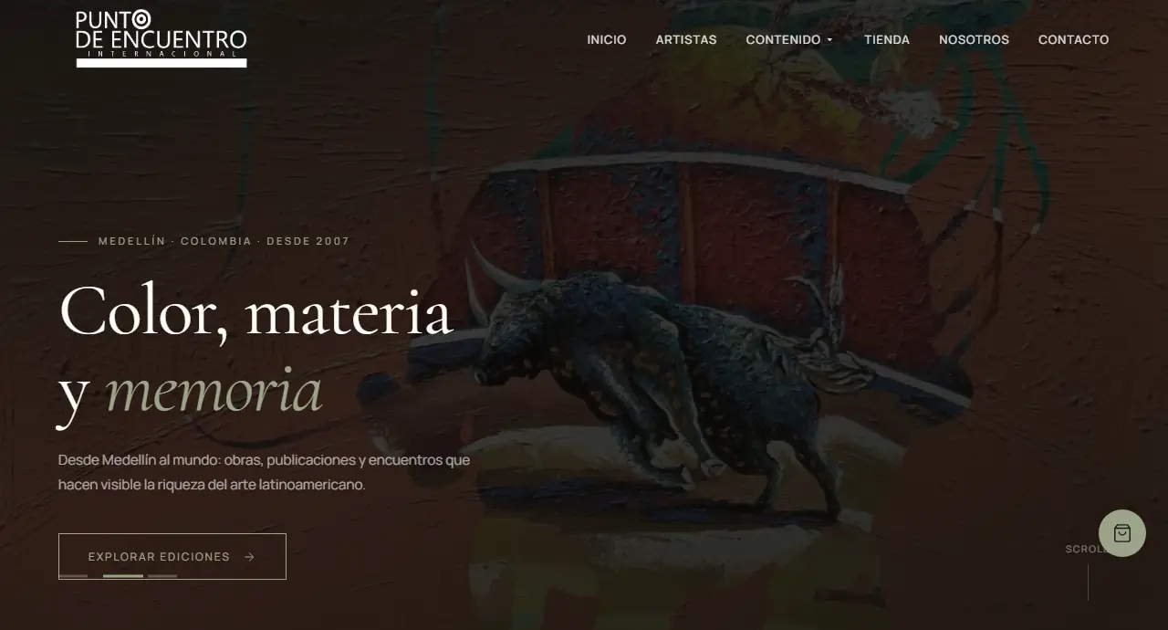 Sitio de Punto de Encuentro: plataforma de arte y cultura desde Medellín