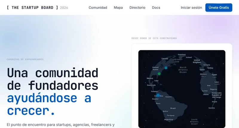 Sitio de The Startup Board: comunidad B2B de fundadores